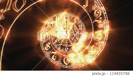 The classic spiral fire. 3D rendering 114835786