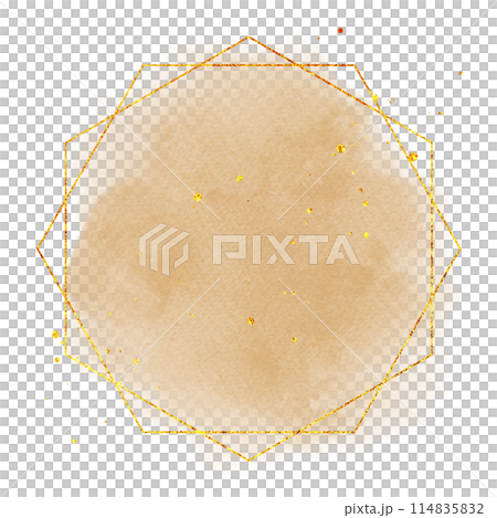 Frame_Watercolor glitter_Brown 114835832