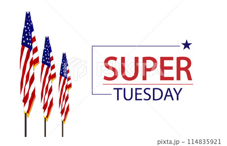 Celebrate Super Tuesday with USA Flag Fashion design 114835921