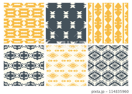 Tribal Southwestern Navajo Seamless Patterns Set Tribal Southwestern Navajo Seamless Patterns Set 114835960