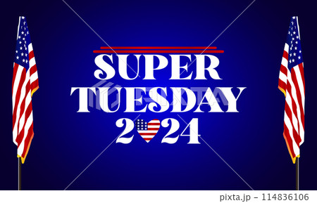 Peninsula Super Tuesday Stylish Text illustration Design 114836106