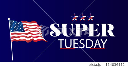 Peninsula Super Tuesday Stylish Text illustration Design 114836112