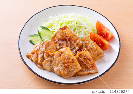 豚肉の生姜焼きを食べる 114836274