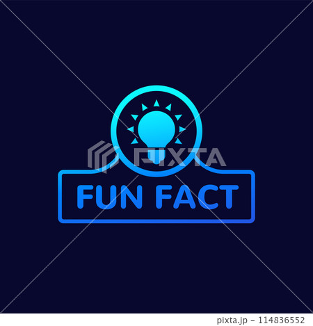 Fun fact vector design with light bulb on dark Fun fact vector design with light bulb on dark 114836552