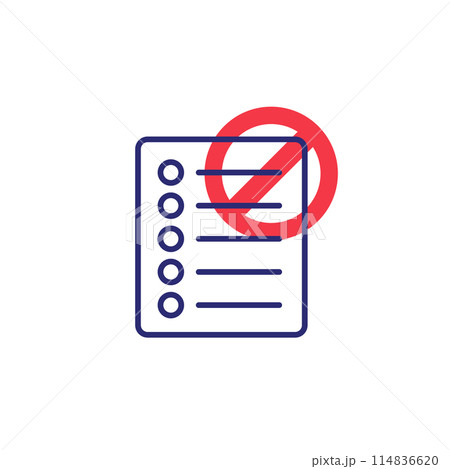 blacklist icon on white, vector 114836620