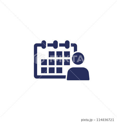 appointment icon with a calendar on white appointment icon with a calendar on white 114836721