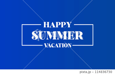 Happy Summer Vacation Text Design And Colorful Background 114836730