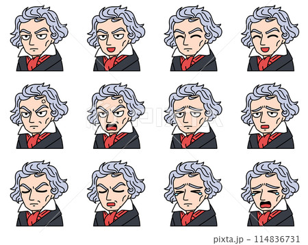 ベートーヴェンのイラストセット 114836731