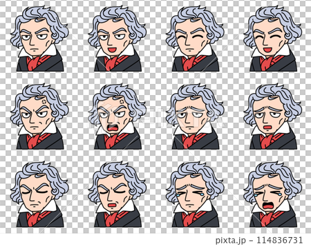 Beethoven illustration set 114836731