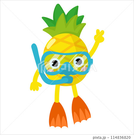 Pineapple Scuba diving, divers swimming, Snorkeling Masks Pineapple Scuba diving, divers swimming, Snorkeling Masks 114836820