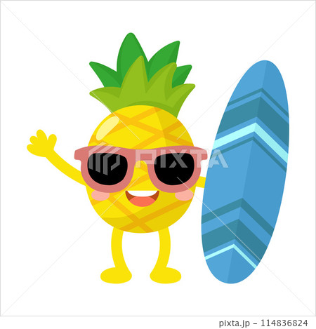 Pineapple Playing surfboard, Pineapple Surfboard Summer, fruit hello summer 114836824