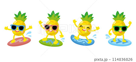 Pineapple Playing surfboard, Pineapple Surfboard Summer, fruit hello summer 114836826