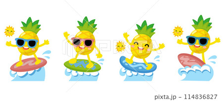 Pineapple Playing surfboard, Pineapple Surfboard Summer, fruit hello summer 114836827