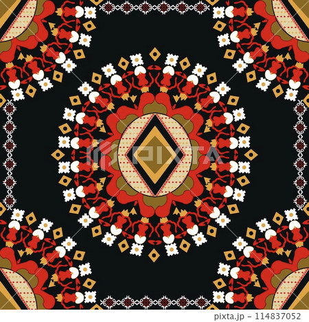 African ethnic pattern showcases the beauty, work, and lifestyle of people in the African ethnic . The design is distinguished by intricate bow patterns l richness and artistry of African ethnic  114837052