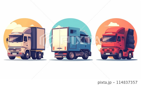 大型トラックのアイコン14 大型トラックのアイコン14 114837357