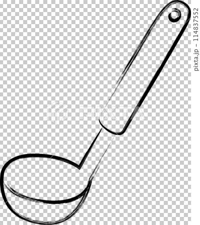 Brush-drawn single icon Ladle Brush-drawn single icon Ladle 114837552