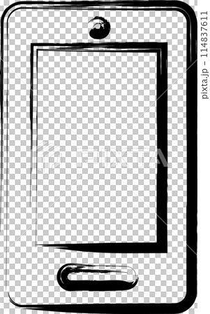 筆書きビジネスアイコン スマートフォン 筆書きビジネスアイコン スマートフォン 114837611