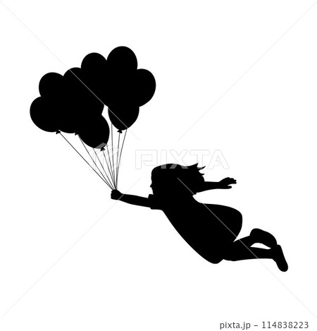 Kid holding balloon, little boy and girl with balloons, children holding air balls	 114838223