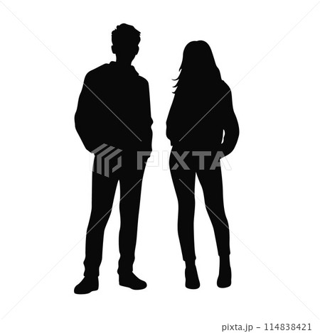 Man and woman silhouette. Male and female silhouette 114838421
