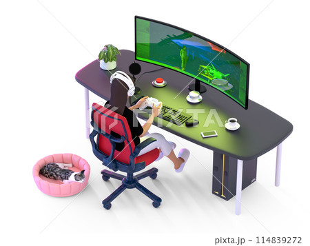 eスポーツをする女性 eスポーツをする女性 114839272