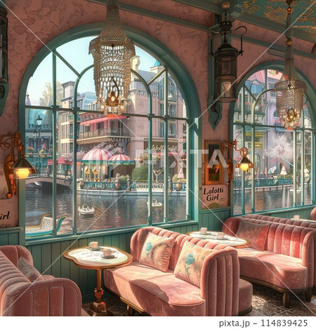 レトロなかわいいカフェ レトロなかわいいカフェ 114839425
