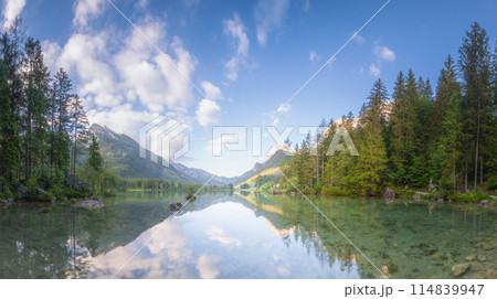 View of Hintersee lake in Berchtesgaden National Park Bavarian Alps, Germany View of Hintersee lake in Berchtesgaden National Park Bavarian Alps, Germany 114839947