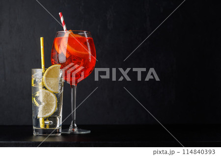 Aperol spritz and gin tonic cocktails 114840393