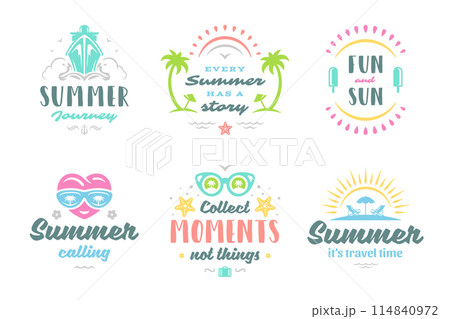 Summer holidays typography inspirational quotes or sayings design 114840972