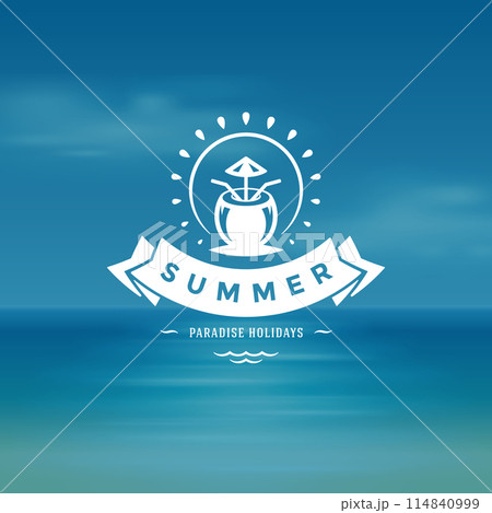 Summer holidays label or badge typography slogan design Summer holidays label or badge typography slogan design 114840999