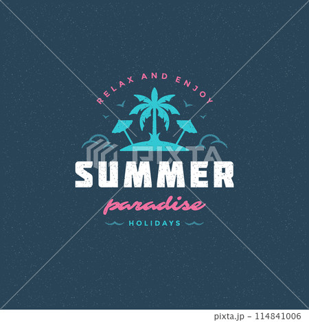 Summer holidays label or badge typography slogan design 114841006