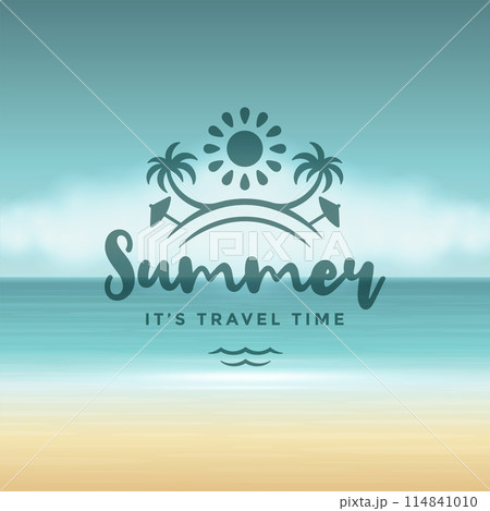 Summer holidays label or badge typography slogan design 114841010