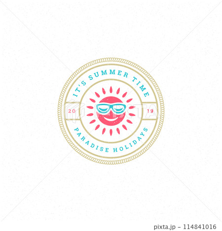 Summer holidays label or badge typography slogan design Summer holidays label or badge typography slogan design 114841016