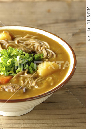 万能葱たっぷりのカレー蕎麦 万能葱たっぷりのカレー蕎麦 114841504