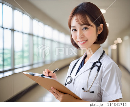 病院で働く看護師 114841713