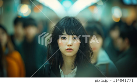 カメラ目線の女性のイラスト素材 [114841771] - PIXTA