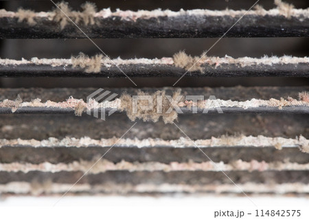 エアコンのファンの汚れ　カビ　ホコリをクローズアップ 114842575