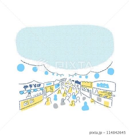 お祭りの夜店の出店風景 114842645