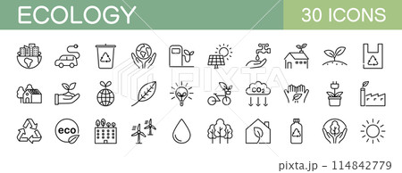 エコロジーに関するアイコンセット 114842779