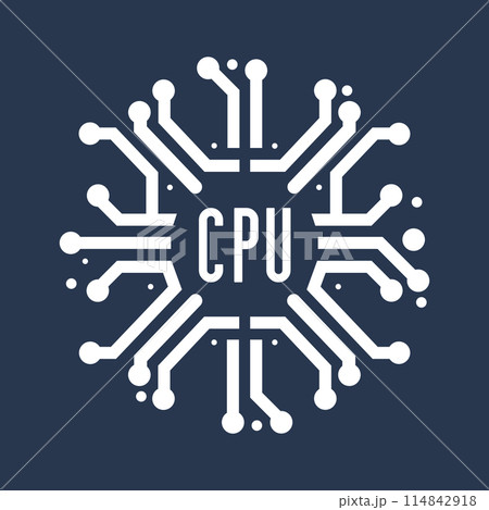 Microchip logo icon. CPU, Central processing unit, computer processor, chip symbol Microchip logo icon. CPU, Central processing unit, computer processor, chip symbol 114842918