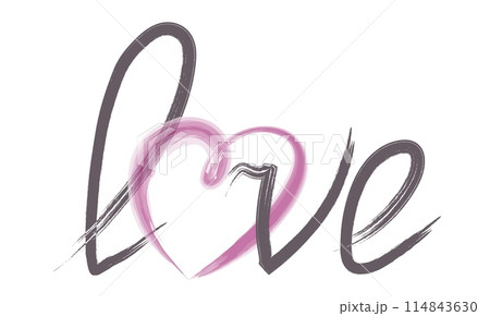 depicts the word love written in an elegant, cursive style. The text is integrated into a fluid, abstract shape that symbolizes affection and connection. Dominated by soft, pastel colors depicts the word love written in an elegant, cursive style. The text is integrated into a fluid, abstract shape that symbolizes affection and connection. Dominated by soft, pastel colors 114843630