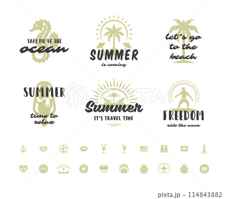 Summer holidays typography inspirational quotes design for posters or apparels 114843882