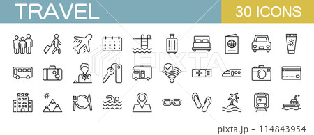 旅行に関するアイコンセット 旅行に関するアイコンセット 114843954