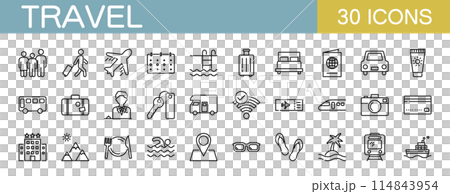 旅行に関するアイコンセット 旅行に関するアイコンセット 114843954