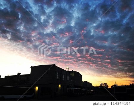 sunset over the city sunset over the city 114844194