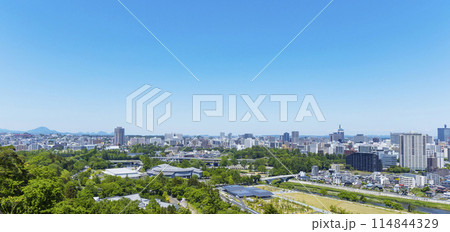 青葉城址より新緑の仙台市全景 青葉城址より新緑の仙台市全景 114844329