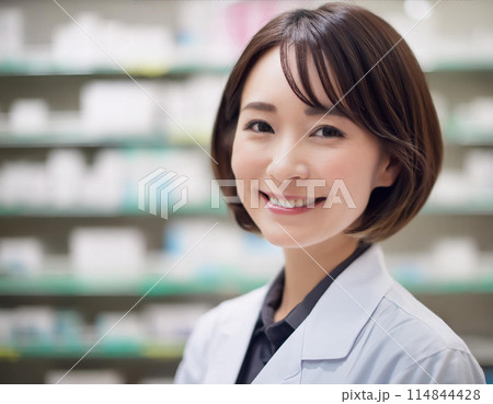 優しい女性の薬剤師 114844428