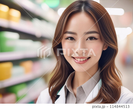 優しい女性の薬剤師 114844513