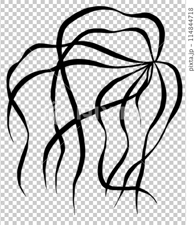 Hand drawn grass leaves, black outlines, isolated illustration, wedding stationery element Hand drawn grass leaves, black outlines, isolated illustration, wedding stationery element 114844718