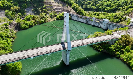 広島県竹原市_貯水率100%【仁賀ダム】ドローン空撮_NIK_No27 広島県竹原市_貯水率100%【仁賀ダム】ドローン空撮_NIK_No27 114844944