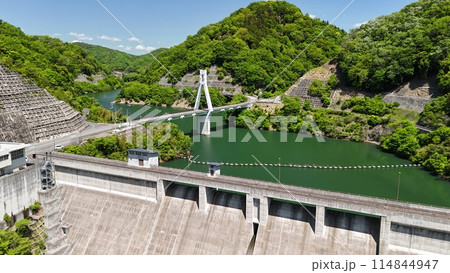 広島県竹原市_貯水率100％【仁賀ダム】ドローン空撮_NIK_No29 114844947